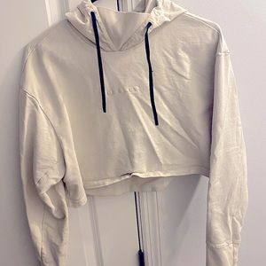 Oakley Light-weight cropped hooded Pull-Over, Cream